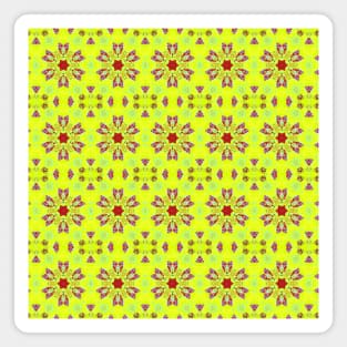 Yellow Background Flowers Pattern Magnet